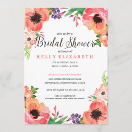MODERNO WATERCOLOR FLORAL invitación a la ducha de