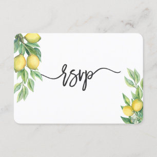 Moderno Watercolor Limón Boda Tropical RSVP