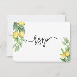 Moderno Watercolor Limón Boda Tropical RSVP