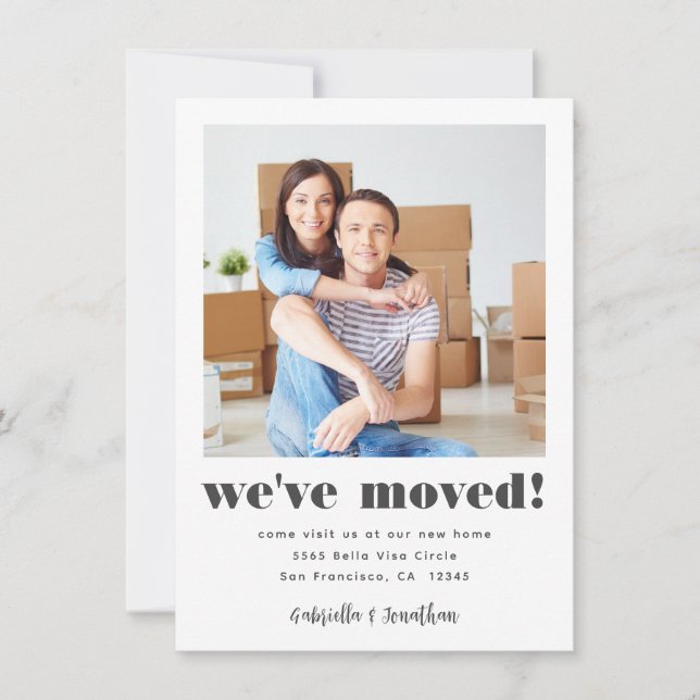 Moderno Weve Moved Photo New Home Invitación (Anverso)