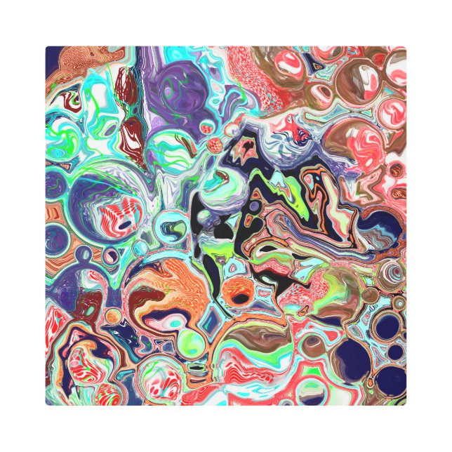 Moderno y colorido Resumen Arte fluido (Anverso)