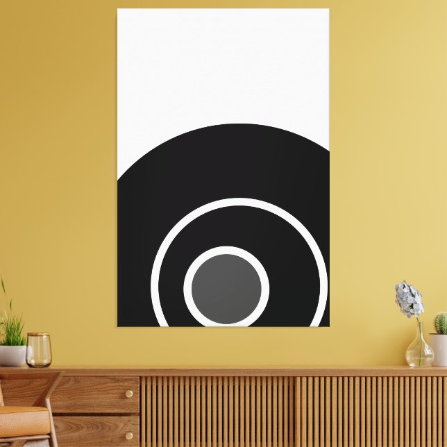 Moderno y dinámico arte concéntrico gris blanco ne (Insitu (Sala de estar))