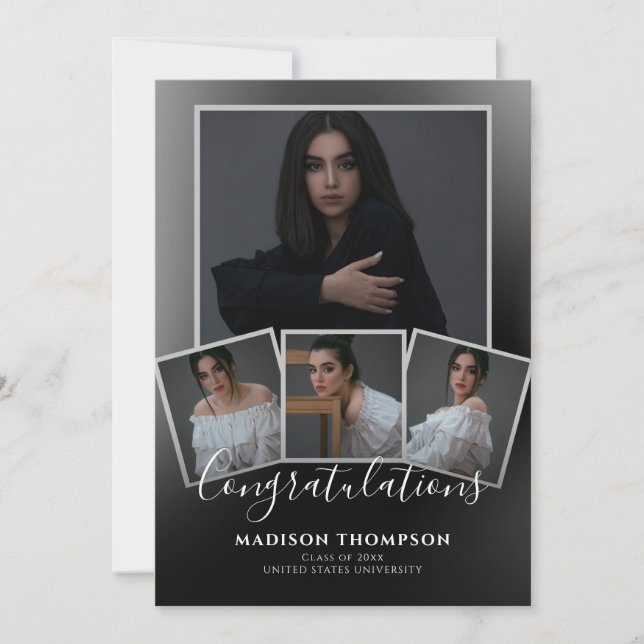 Moderno y elegante 4 Invitación a la fiesta de gra (Anverso)