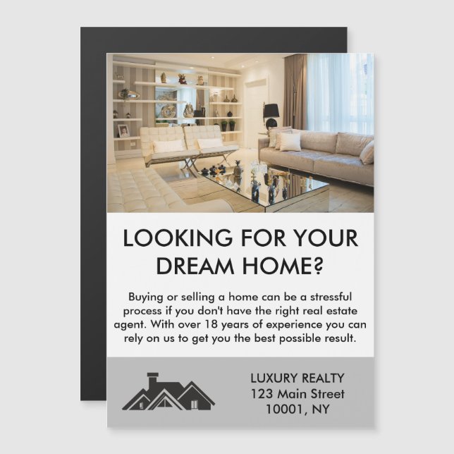 Moderno y elegante agente inmobiliario personaliza (Anverso/Reverso)