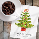 Moderno y elegante Árbol de Navidad acuático<br><div class="desc">El diseño está compuesto por un árbol de Navidad simple y moderno en acuarela. Disponible aquí: http://www.zazzle.com/store/selectpartysupplies</div>