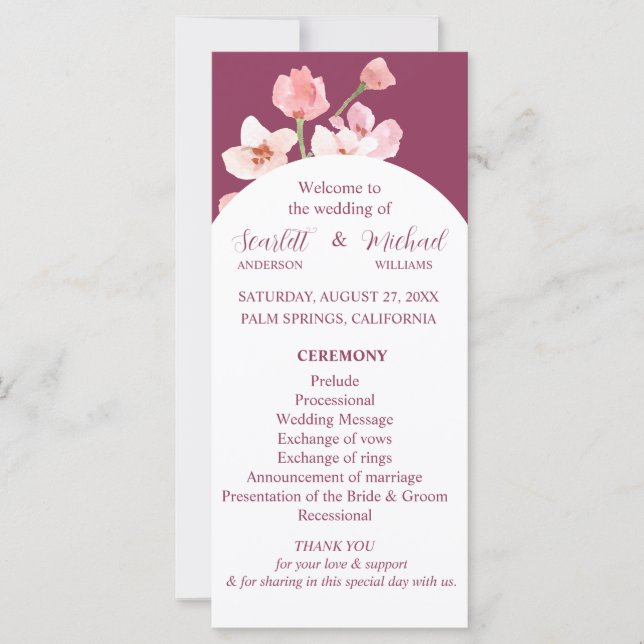 Moderno y elegante arco floral terrestre (Anverso)