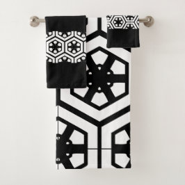 Moderno y elegante baño negro y blanco