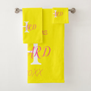 Moderno y elegante baño neón amarillo rosado Boda