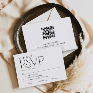 Moderno y elegante Boda RSVP con tarjeta de código