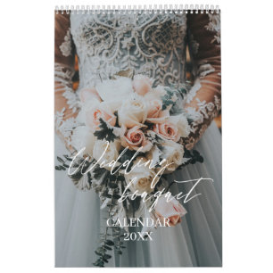 Moderno y elegante calendario de fotos del bouquet