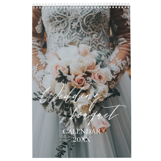 Moderno y elegante calendario de fotos del bouquet (Tapa)