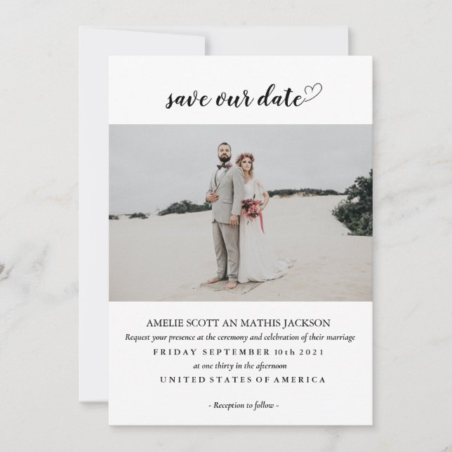 Moderno y elegante con invitaciones a bodas de fot (Anverso)