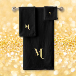 Moderno y elegante Faux Gold Script Monogramado Ne