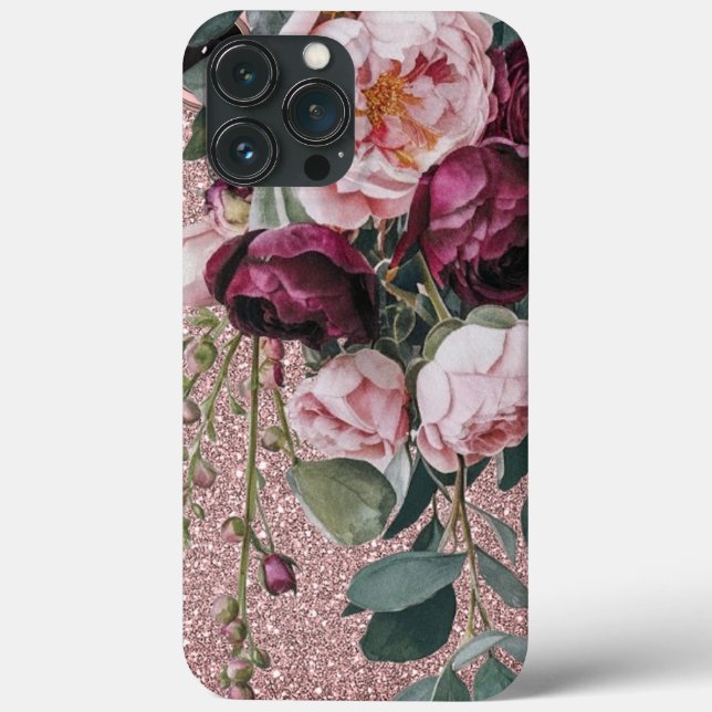 Moderno y elegante Funda rosa burdeos-Mate iPhone (Reverso )