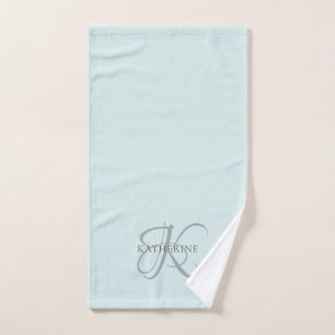 Moderno y elegante guión de monograma Aqua Blue