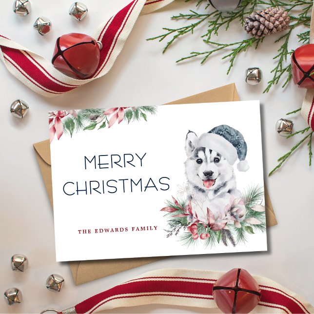 Moderno y elegante Husky Dog Feliz Navidad (Subido por el creador)