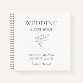 Moderno y elegante libro de bodas de ramos florale