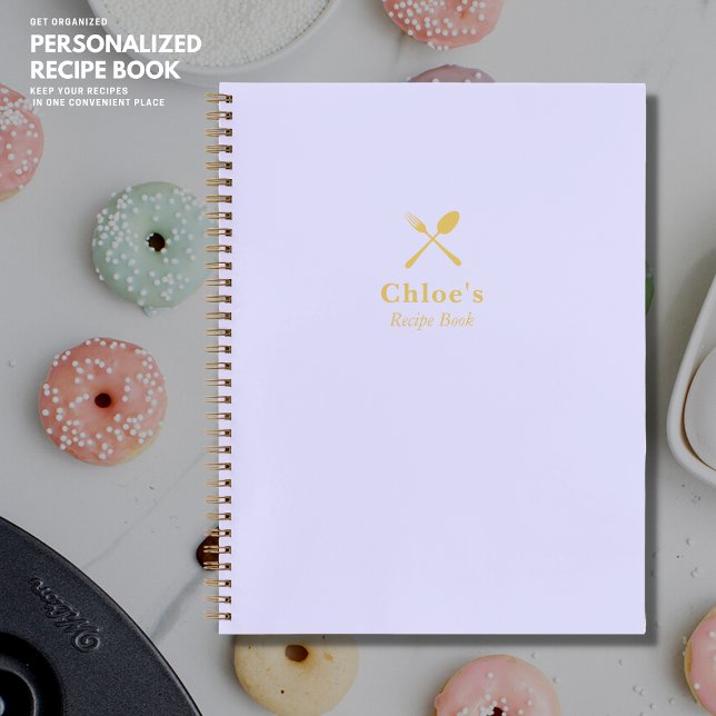 Moderno y elegante libro de recetas de Lilac y Oro (Subido por el creador)