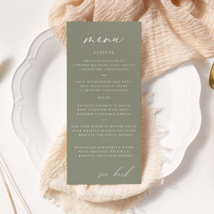 Moderno y elegante menú de Boda de guijarros en vi