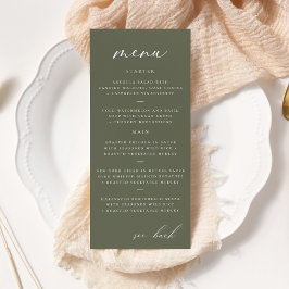 Moderno y elegante menú de Boda de guijarros en vi