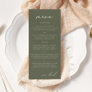 Moderno y elegante menú de Boda de guijarros en vi