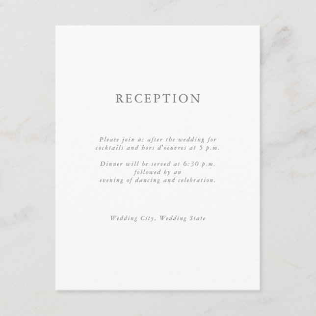 Moderno y elegante Monograma Recepción de boda ini (Anverso)