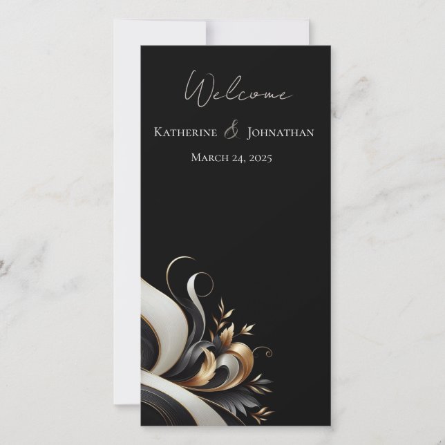 Moderno y elegante negro y oro (Anverso)