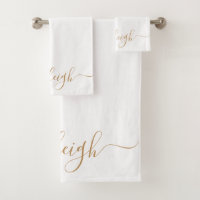 Moderno y elegante nombre de guión dorado blanco