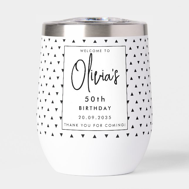 Moderno y elegante nombre personal blanco y negro  (Frente)