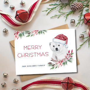 Moderno y elegante oso polar Feliz Navidad
