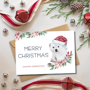 Moderno y elegante oso polar Feliz Navidad