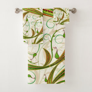 Moderno y elegante patrón de Swirls Green Brown
