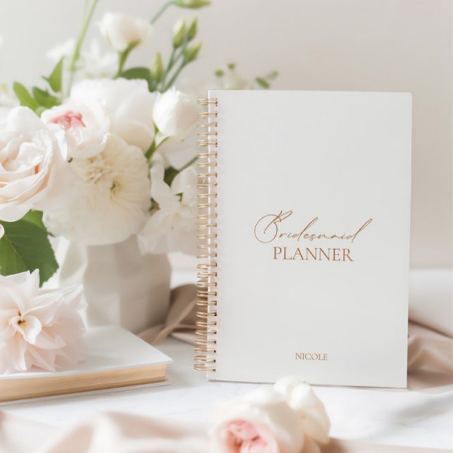 Moderno y elegante planificador de boda para la da (Modern Simple Elegant Bridesmaid Wedding Planner)