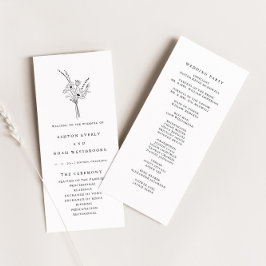 Moderno y elegante programa de boda floral simple