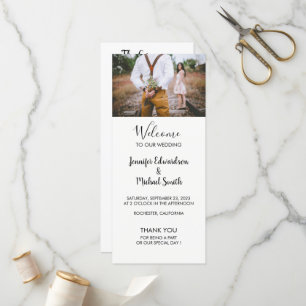 Moderno y elegante programa de boda fotográfica