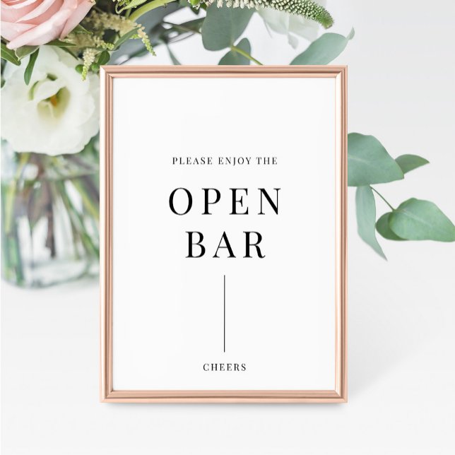 Moderno y elegante Rótulo de bar Wedding Open (Subido por el creador)