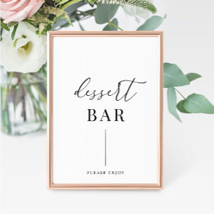 Moderno y elegante Rótulo de postres de Boda