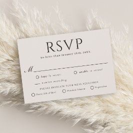 Moderno y elegante RSVP Beige minimal con elección