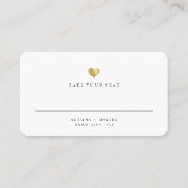 Moderno y elegante tarjeta de mesa Boda Gold Heart