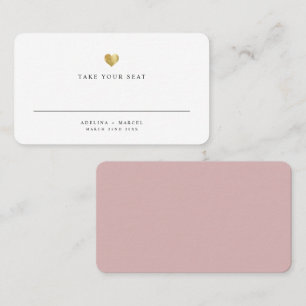 Moderno y elegante tarjeta de mesa Boda Gold Heart