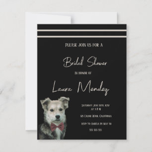 moderno y lindo perro de mongrel Bridal Shower Inv