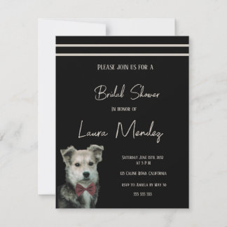 moderno y lindo perro de mongrel Bridal Shower Inv