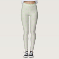 Moderno y moderno pastel Green Polka Dot Leggings