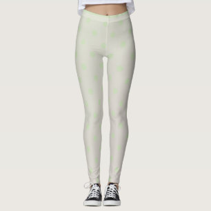 Moderno y moderno pastel Green Polka Dot Leggings