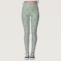 Moderno y moderno pastel Green Polka Dot Leggings