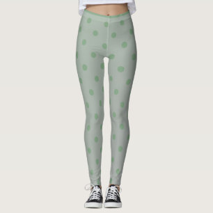 Moderno y moderno pastel Green Polka Dot Leggings
