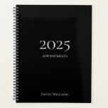 Moderno y negro planificador de citas Minimalistas<br><div class="desc">2024 Modern Black and White Appointment Planner con un diseño sencillo. Con letras minimalistas de tipografía blanca,  puede añadir su propia información. Un organizador profesional para mantenerte al tanto.</div>