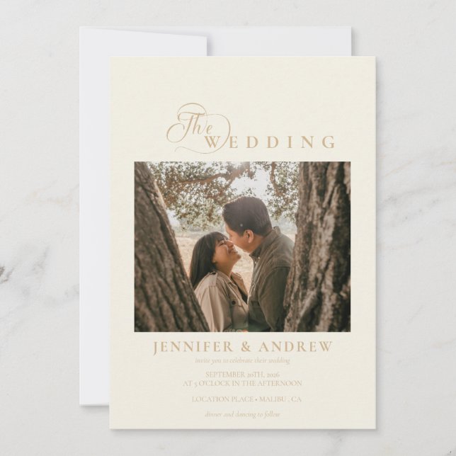 Moderno y sencillo | Invitación a la boda fotográf (Anverso)