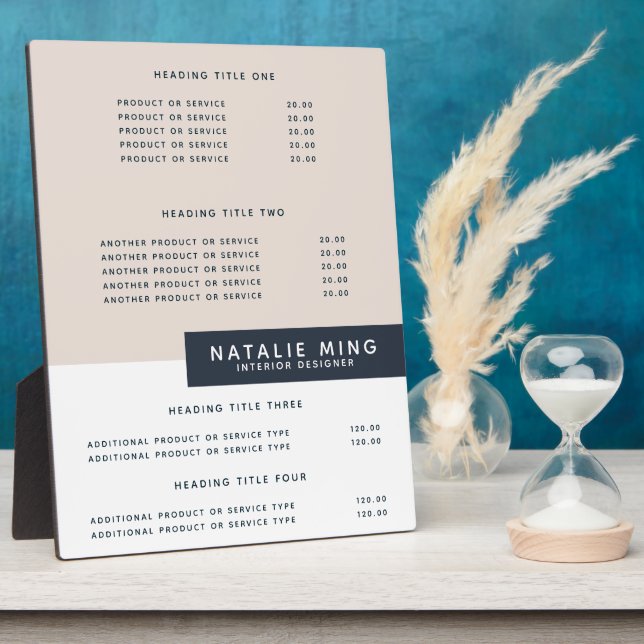 Moderno y sencillo | Placa de visualización de pre (Lado)