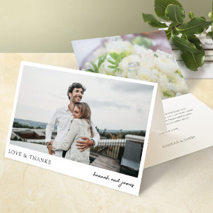 Moderno y simple foto amor y agradecimiento Boda